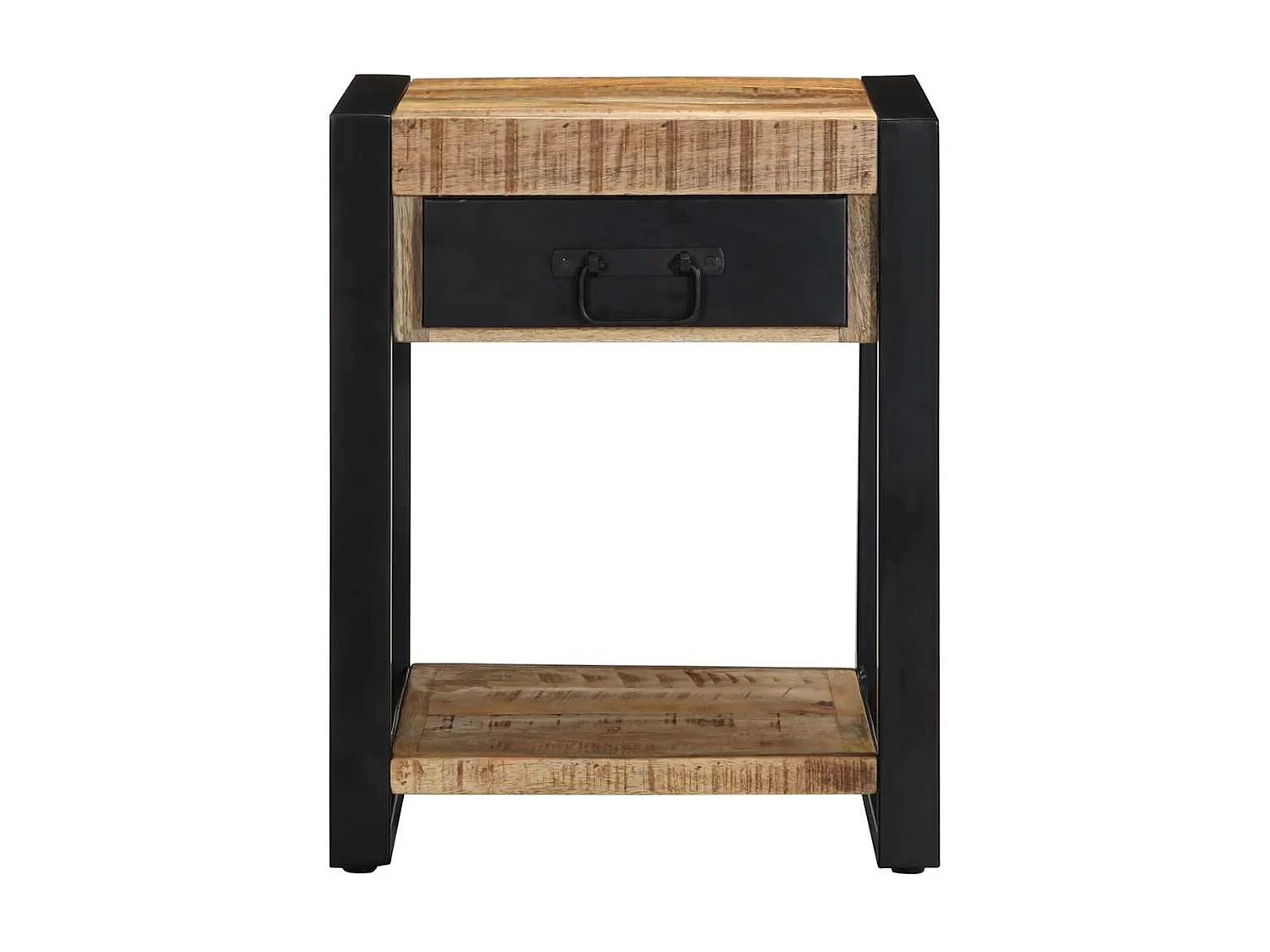 Tavolino laterale 40x40x50 cm in legno massello di mango grezzo