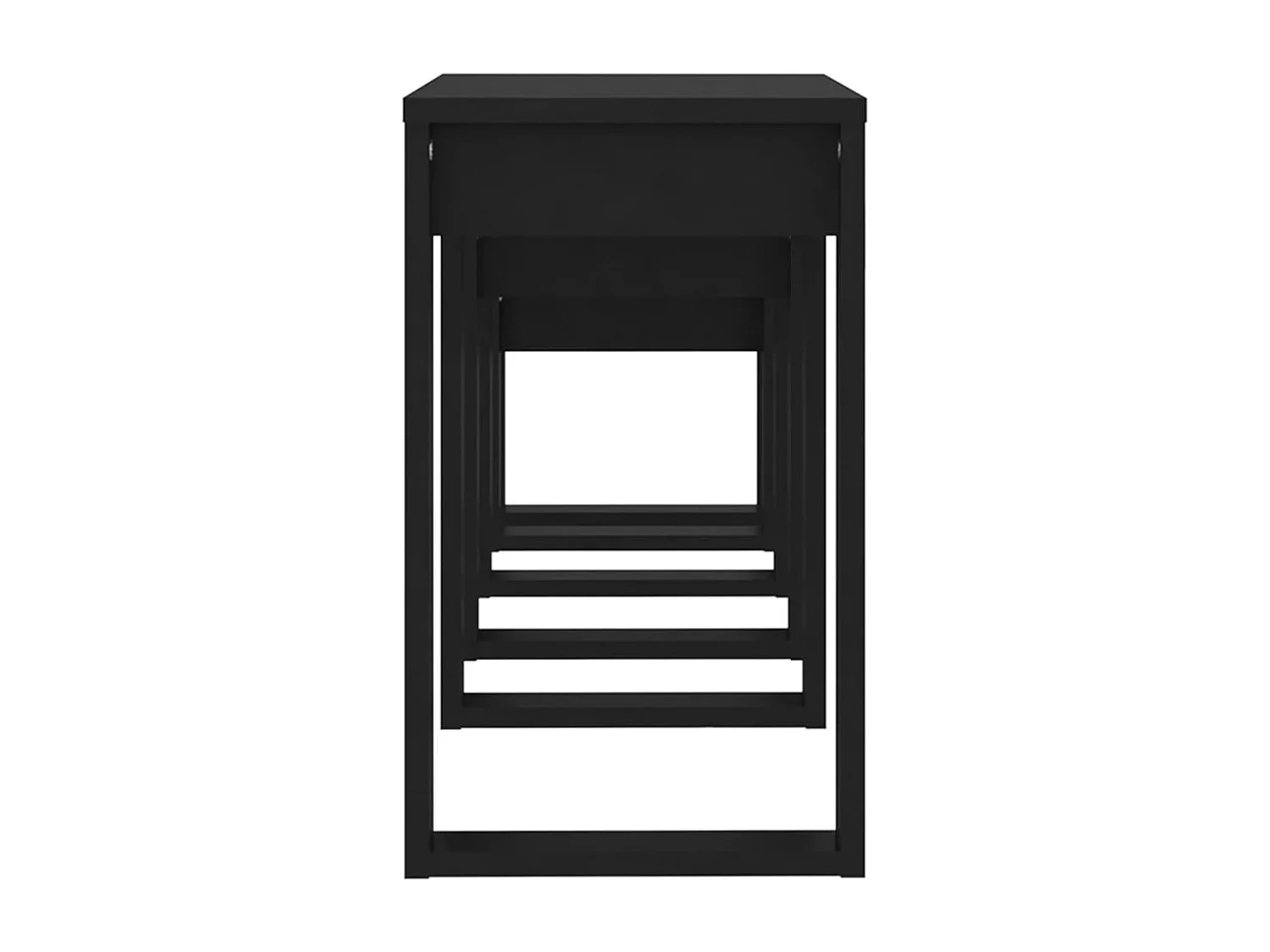 Tables gigognes 3 pcs Noir Bois d'ingénierie