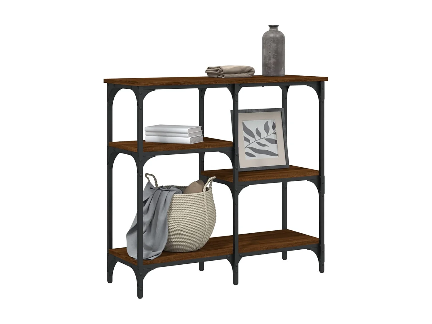 Table console chêne marron 80x29x75 cm Bois d'ingénierie