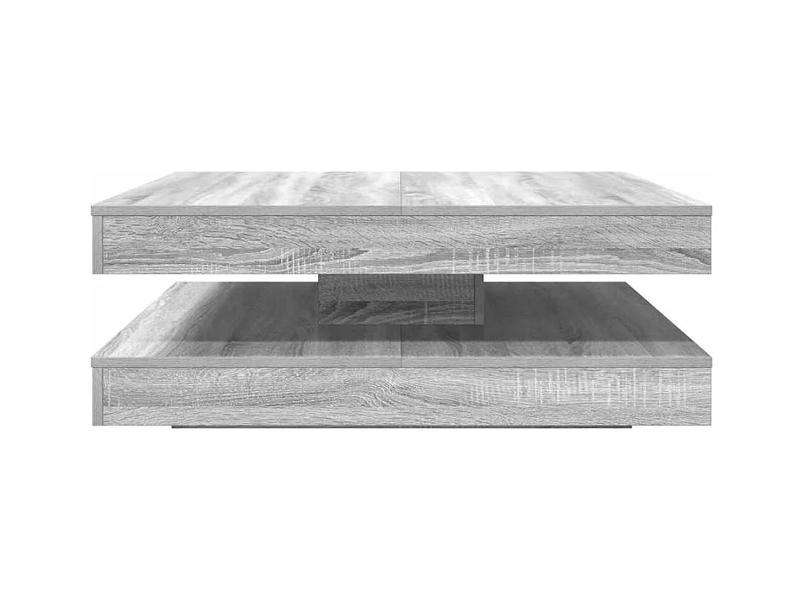 Table basse rotative à 360 degrés sonoma gris 90x90x34,5 cm