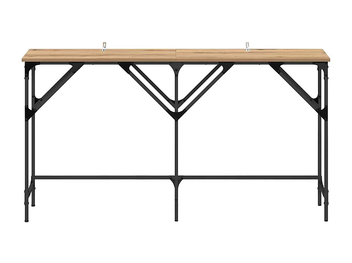 Table console chêne artisanal 140 x 29 x 75 cm