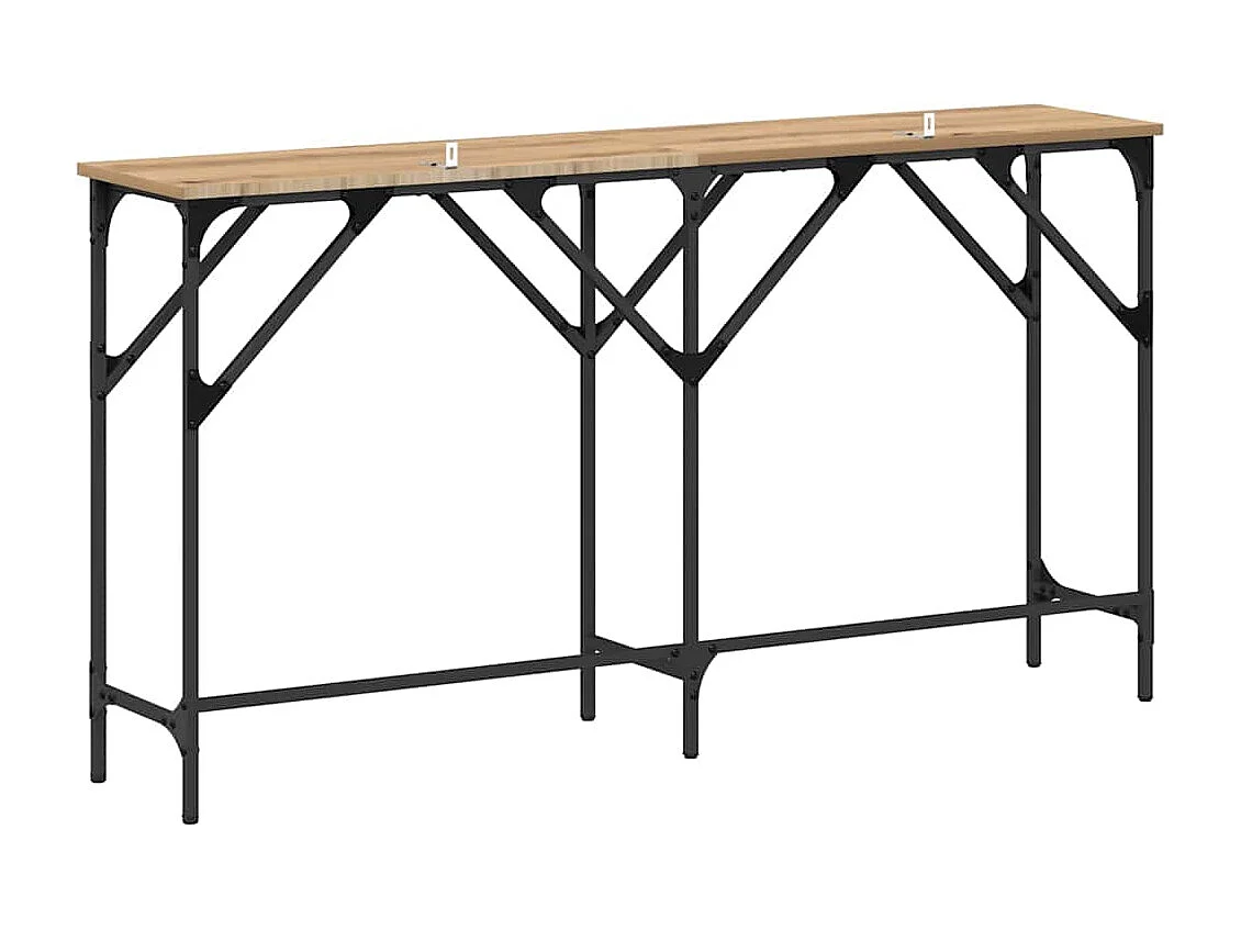 Table console chêne artisanal 140 x 29 x 75 cm