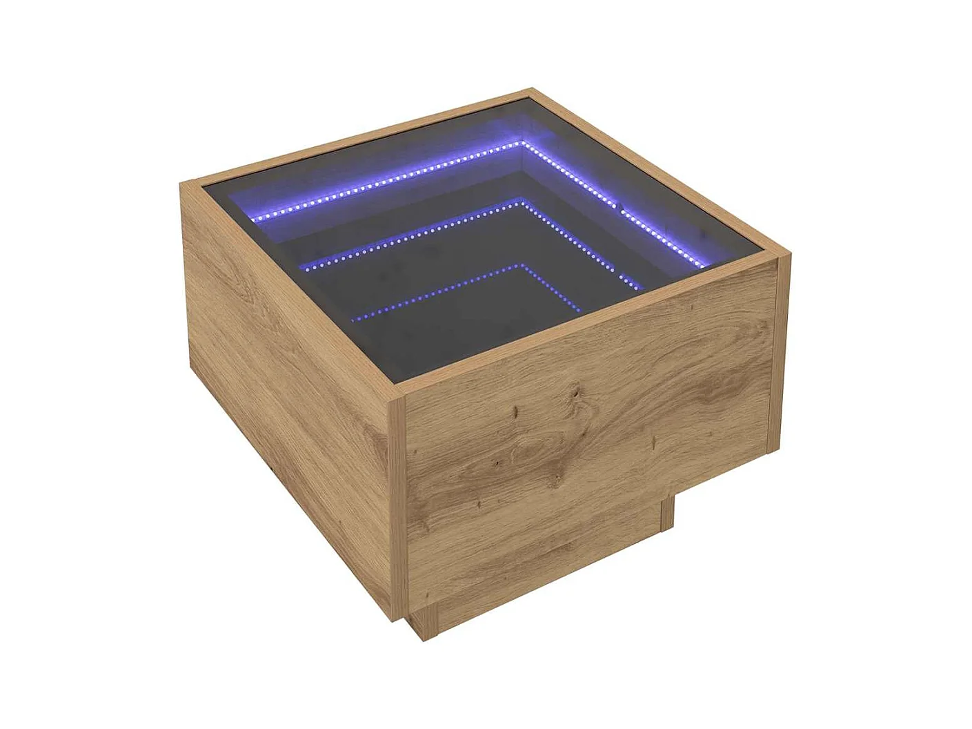 Tavolino da caffè in rovere fatto a mano 40 x 40 x 30 cm Legno ingegnerizzato