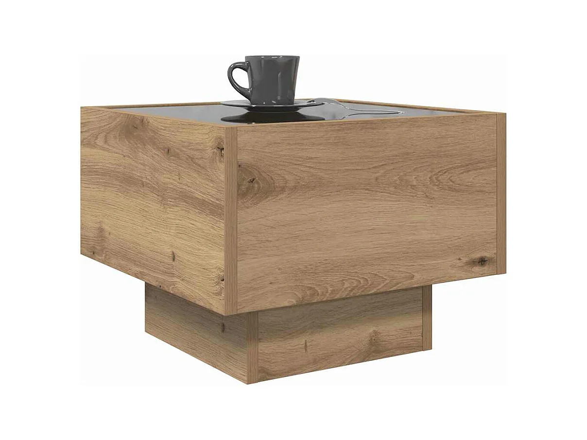 Tavolino da caffè in rovere fatto a mano 40 x 40 x 30 cm Legno ingegnerizzato