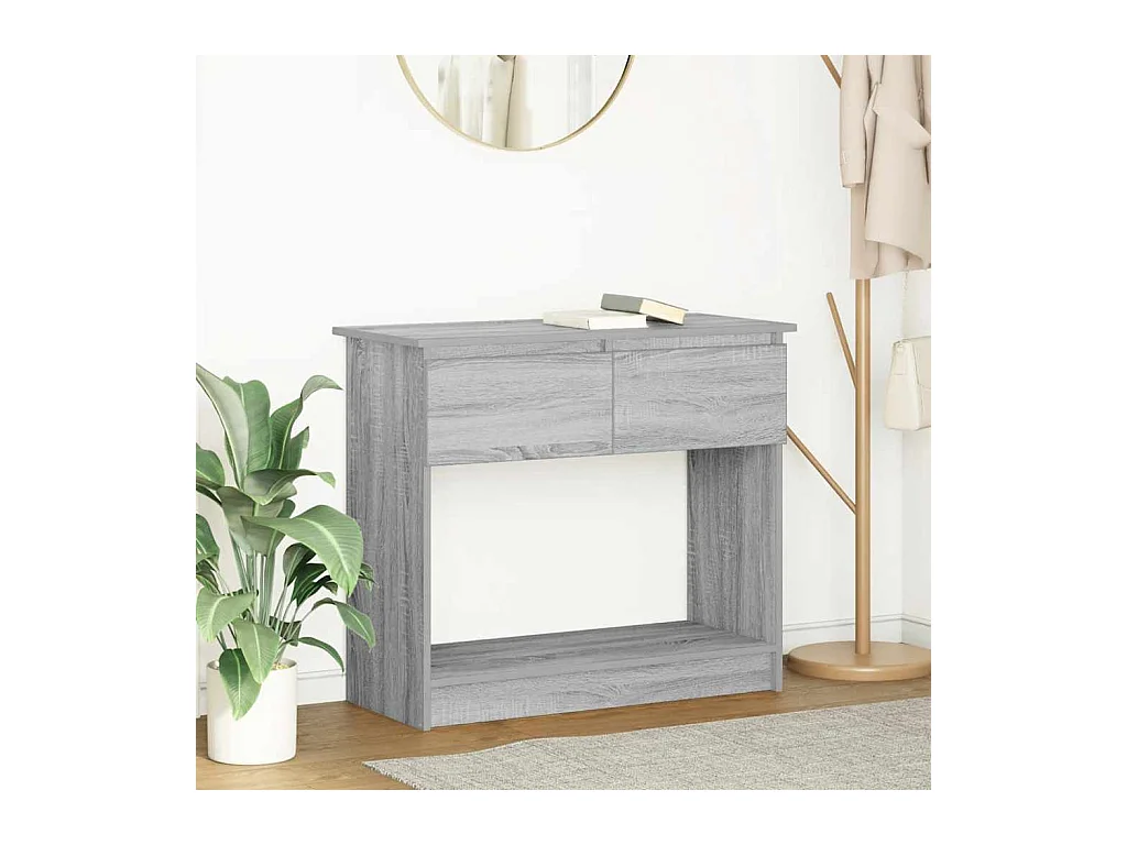 Table console avec tiroirs sonoma gris 85,5x38,5x74,5 cm