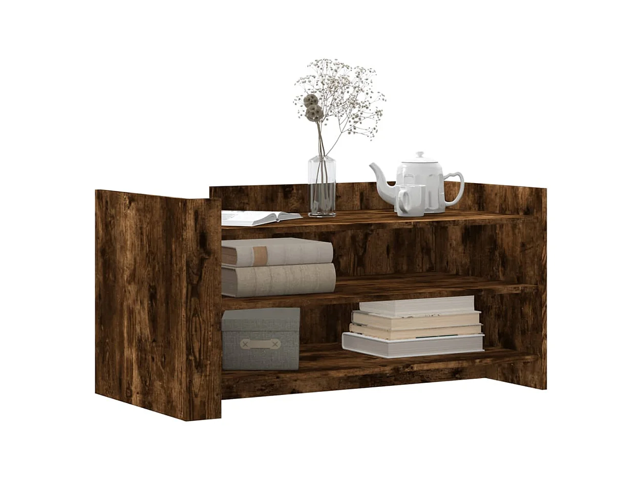 Mesa de centro de roble ahumado 100x50x50 cm madera de ingeniería