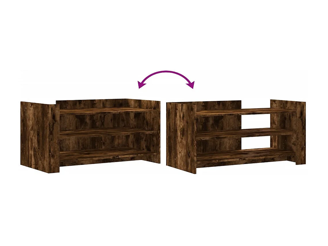 Mesa de centro de roble ahumado 100x50x50 cm madera de ingeniería