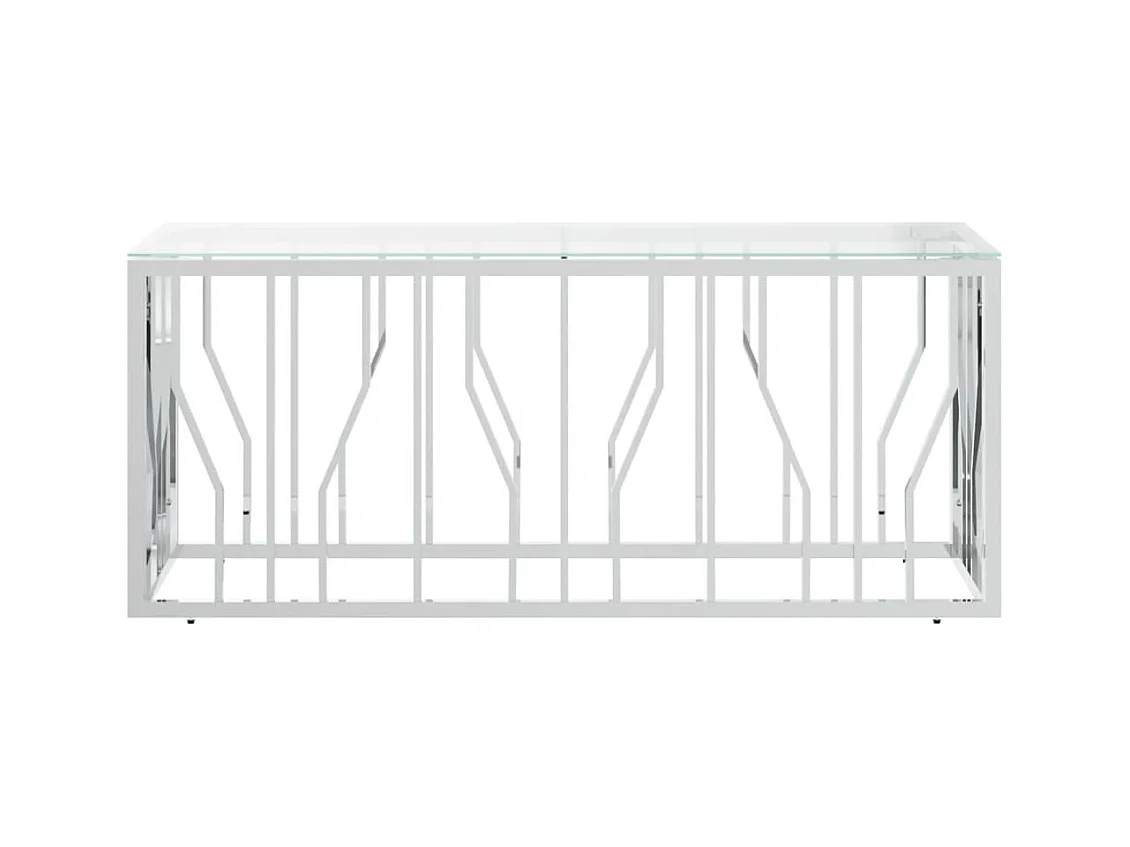 Salontafel 110x45x45 cm roestvrij staal en glas