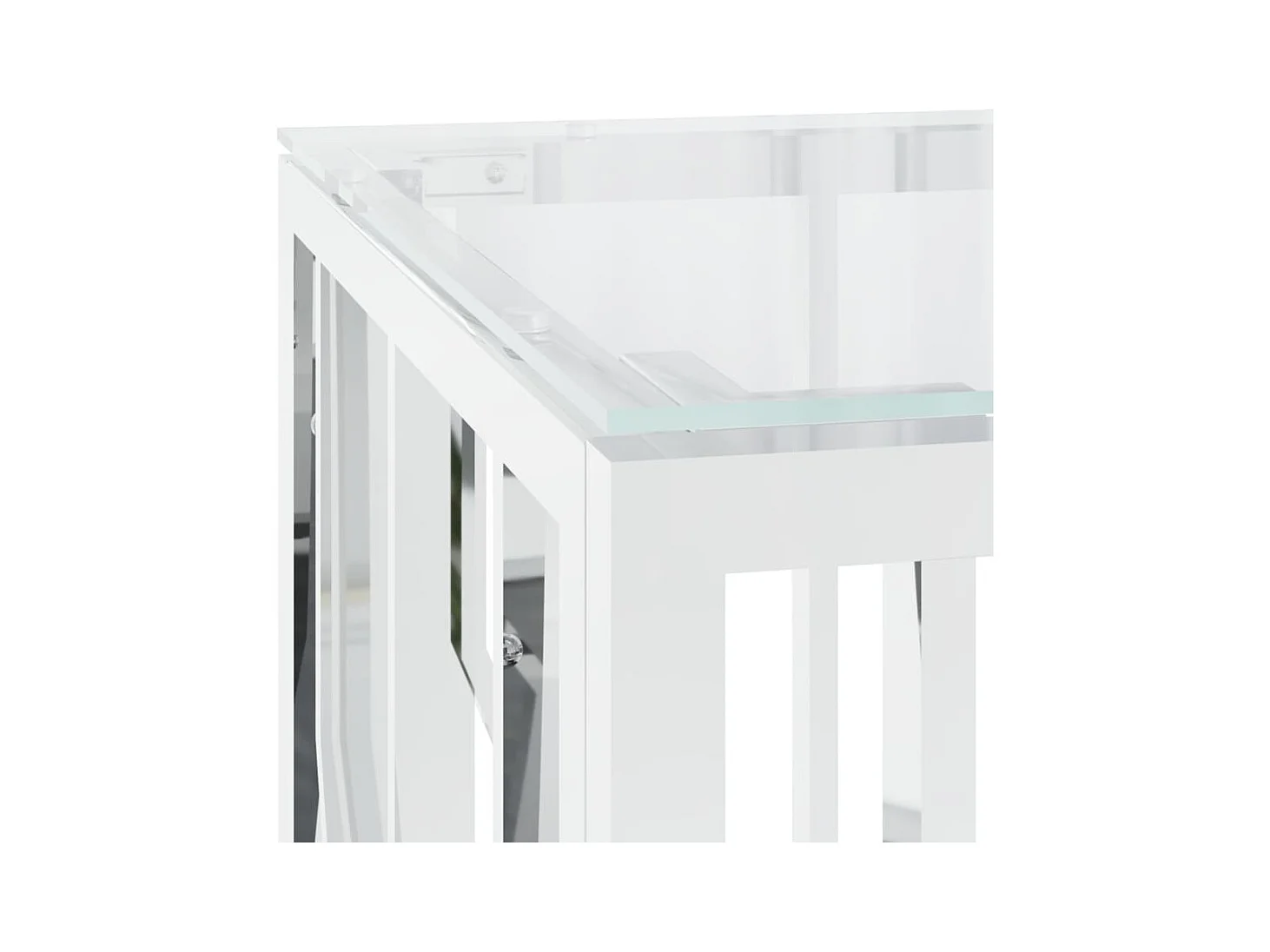 Salontafel 110x45x45 cm roestvrij staal en glas