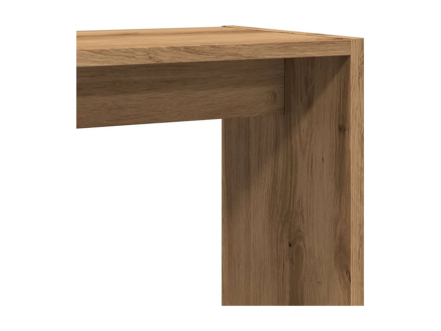 Tavolino laterale in rovere fatto a mano 50x26x50 cm in legno ingegnerizzato