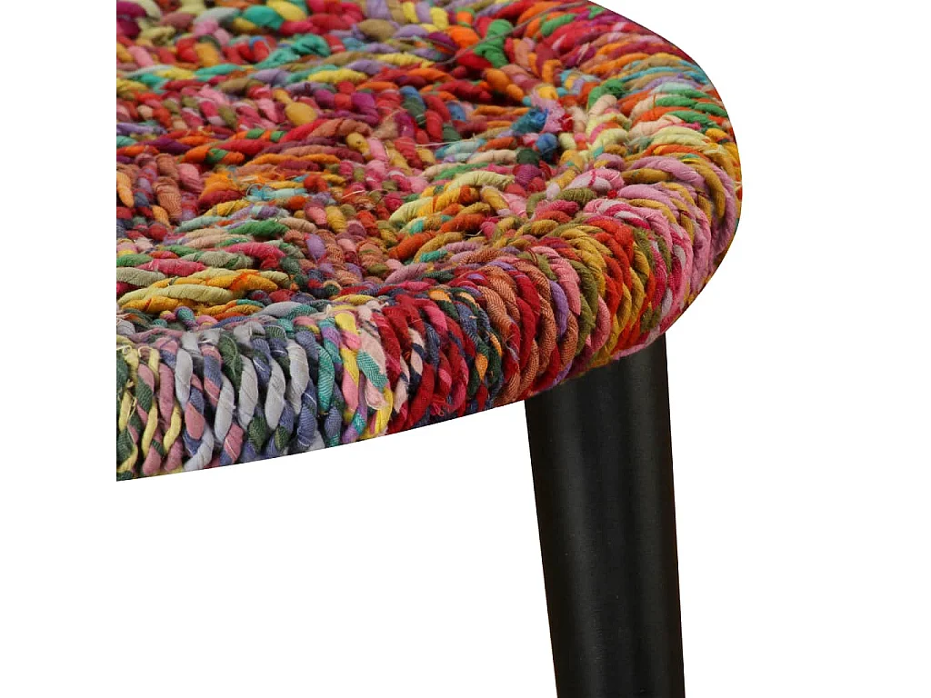 Table basse 2 pcs Détails tissés chindi Multicolore