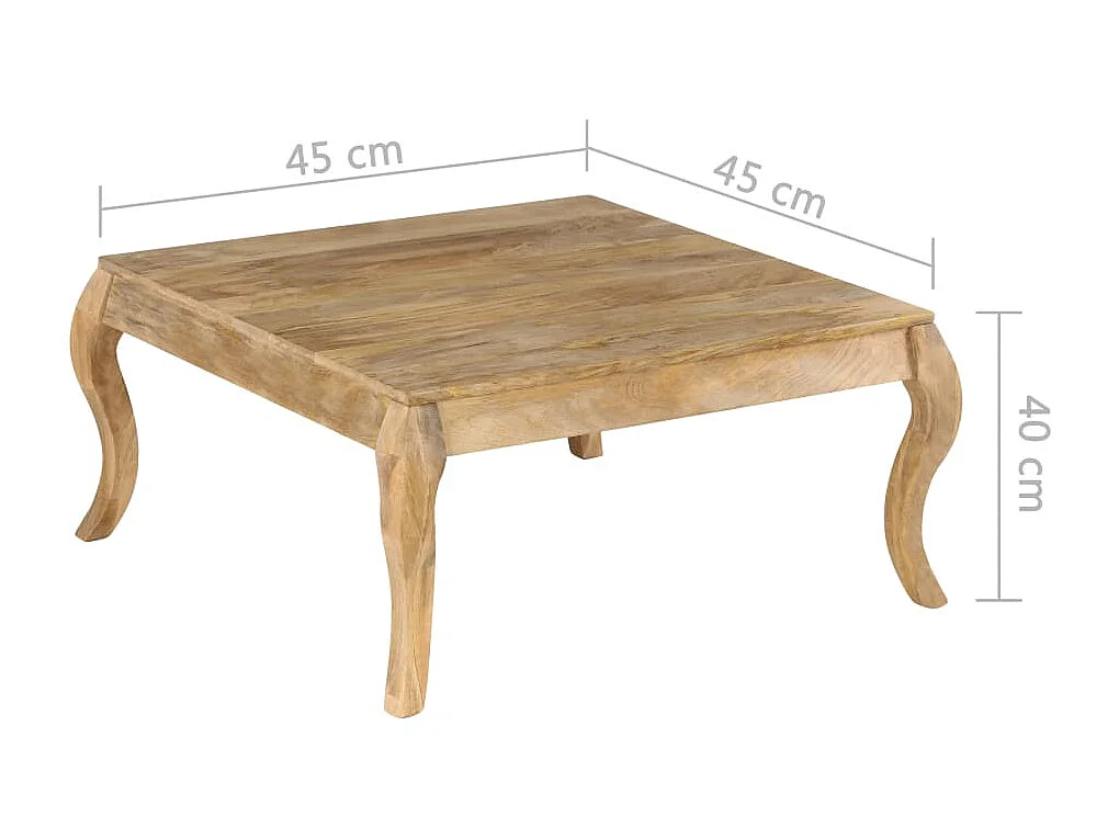 Mesa auxiliar 45x45x40 cm Madera maciza de mango