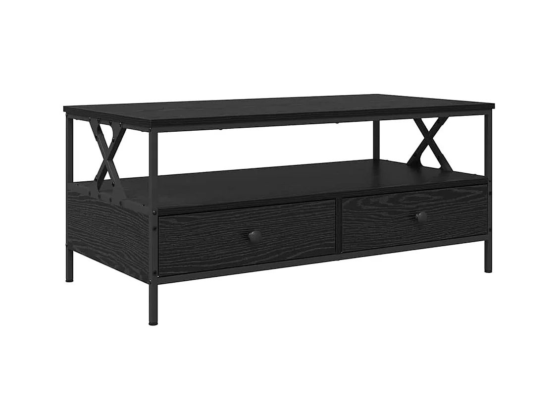 Mesa de centro de roble negro 100 x 51 x 45 cm Madera de ingeniería