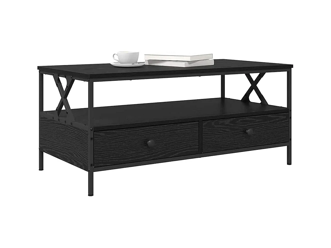 Mesa de centro de roble negro 100 x 51 x 45 cm Madera de ingeniería