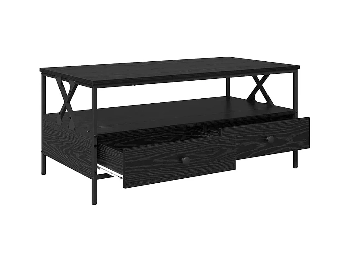 Mesa de centro de roble negro 100 x 51 x 45 cm Madera de ingeniería