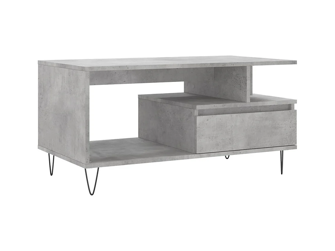 Table basse Gris béton 90x49x45 cm Bois d'ingénierie