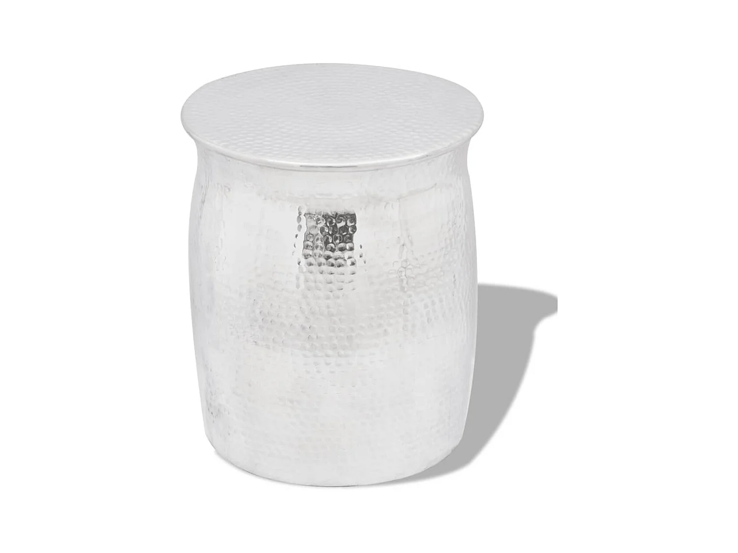 Table basse/tabouret martelé en aluminium Argenté