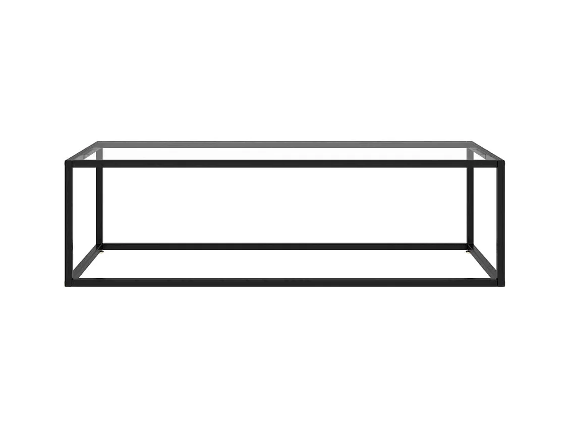 Table basse Noir avec verre trempé 120x50x35 cm