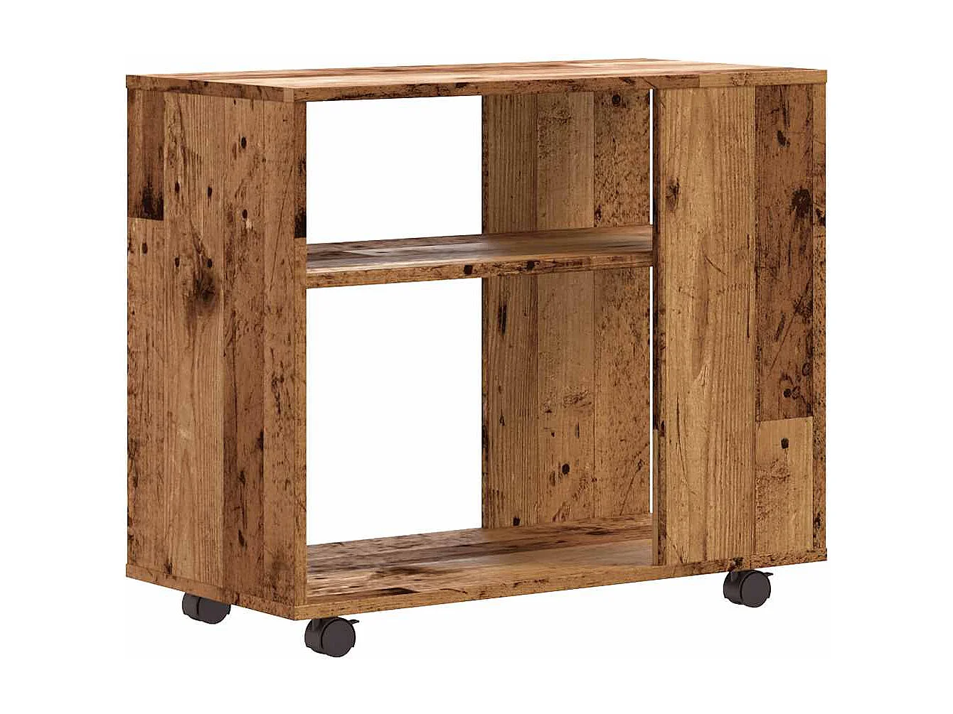 Oude houten bijzettafel 70x35x55 cm bewerkt hout