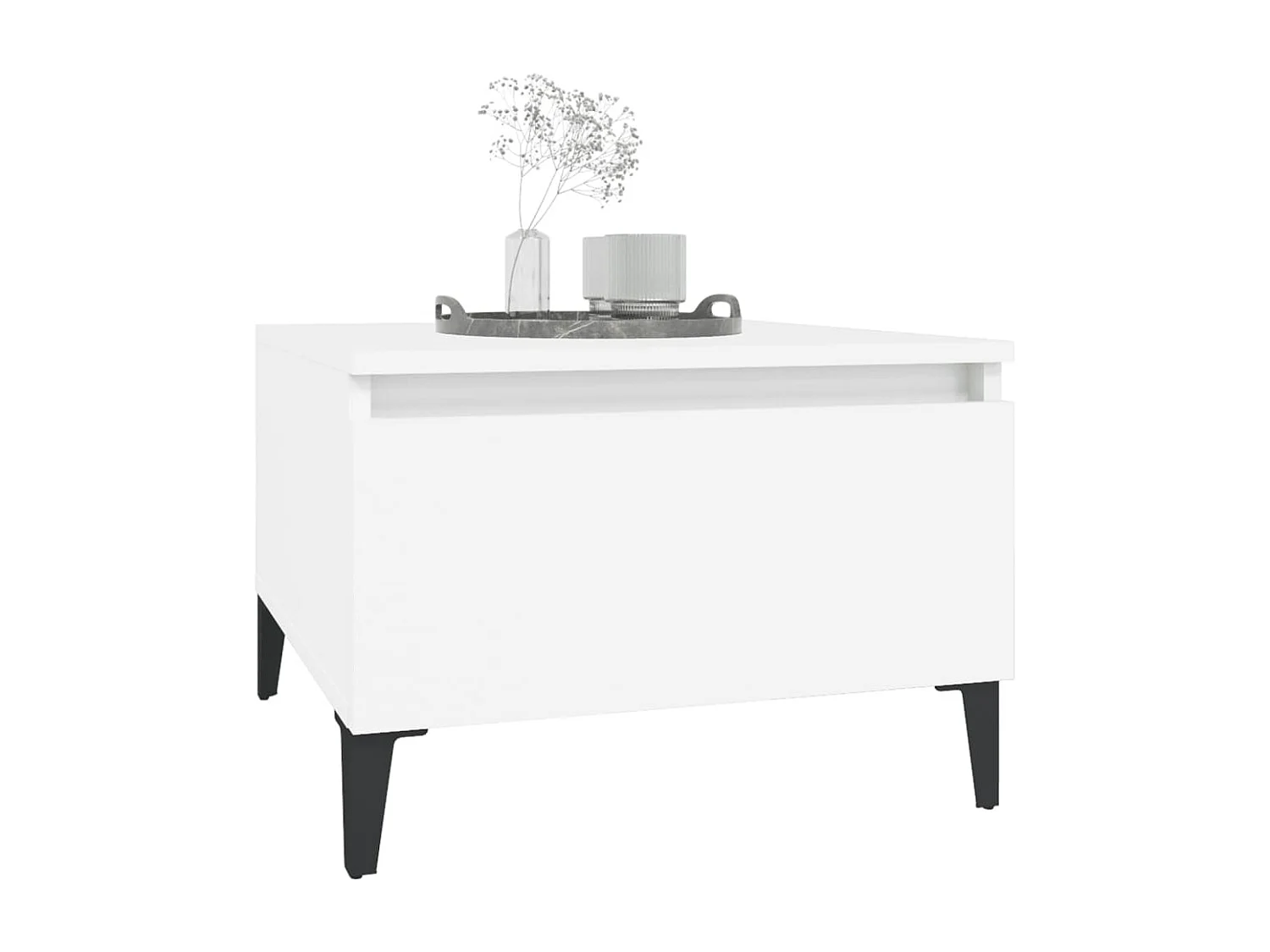 Tables d'appoint 2 pcs Blanc 50x46x35 cm Bois d'ingénierie