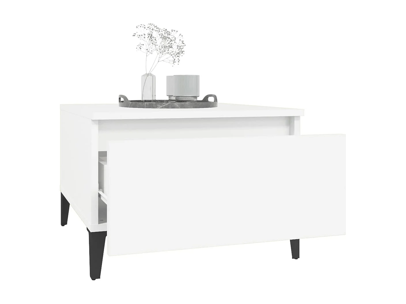 Tables d'appoint 2 pcs Blanc 50x46x35 cm Bois d'ingénierie