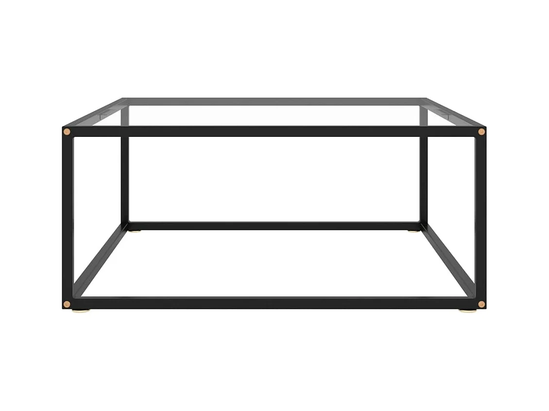 Table basse Noir avec verre trempé 80x80x35 cm