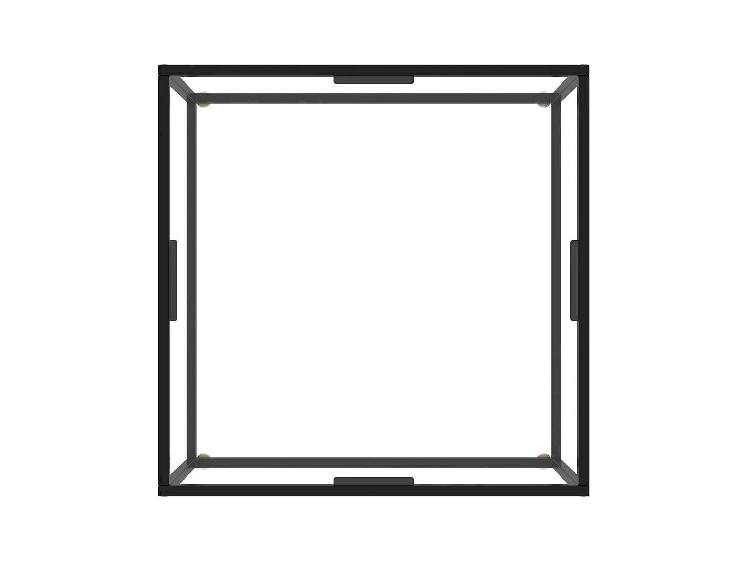 Table basse Noir avec verre trempé 80x80x35 cm