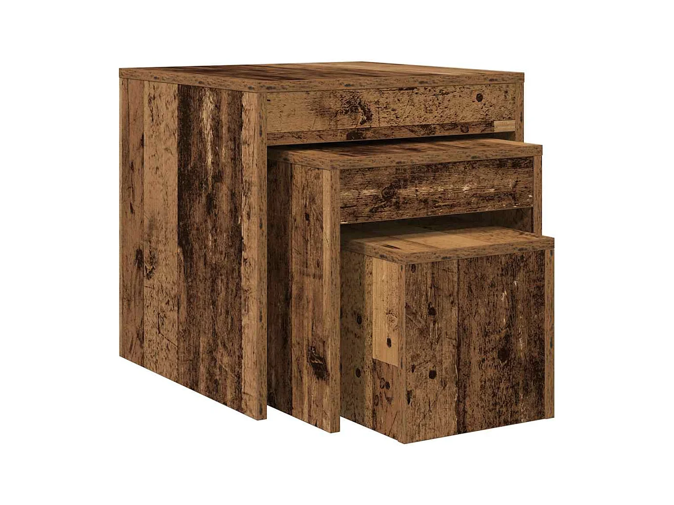 Mesas nido 3 piezas madera vieja madera de ingeniería