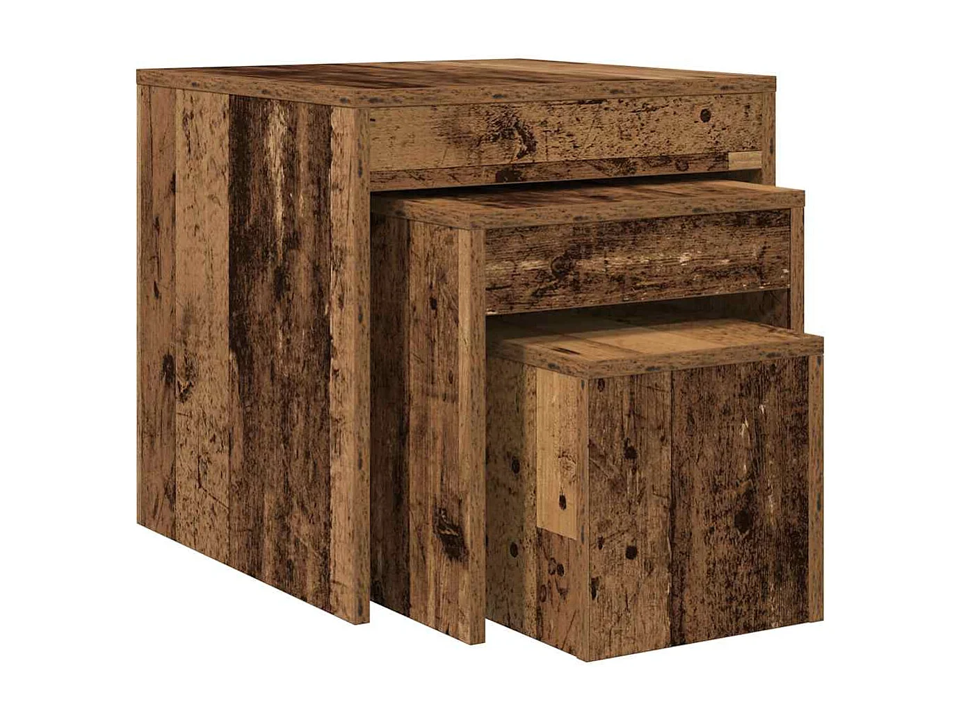 Mesas nido 3 piezas madera vieja madera de ingeniería