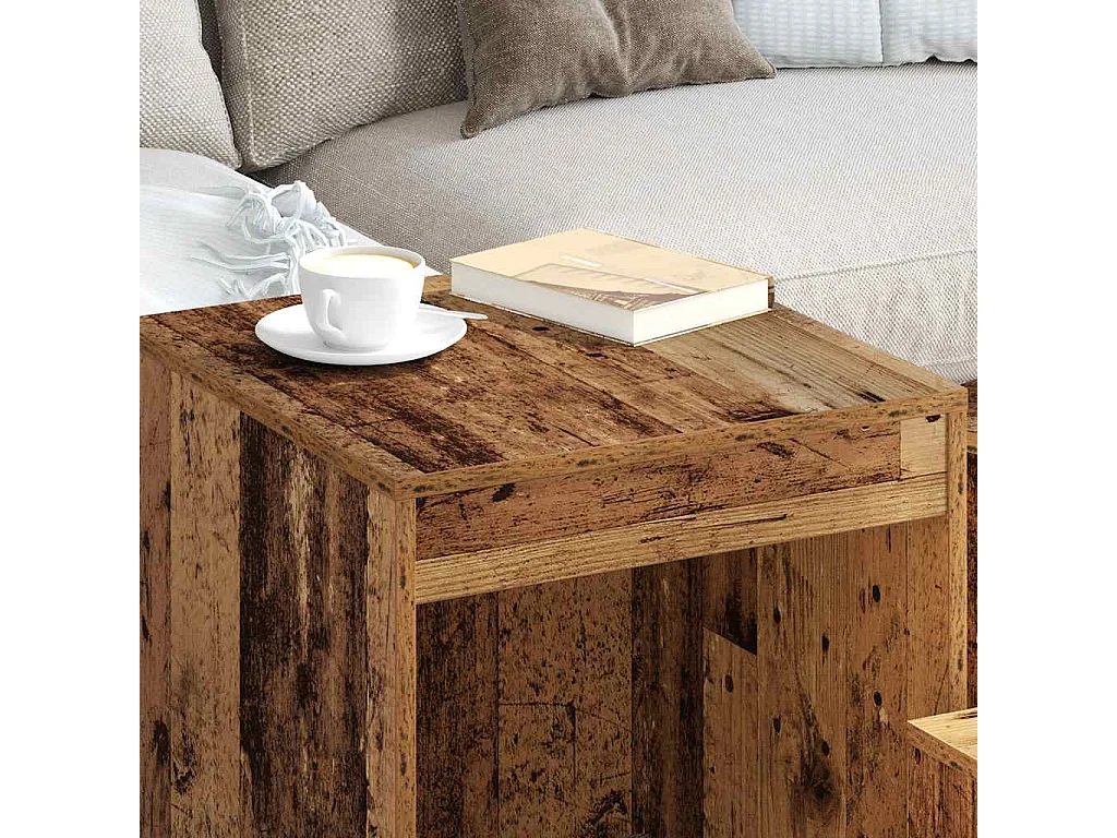 Mesas nido 3 piezas madera vieja madera de ingeniería