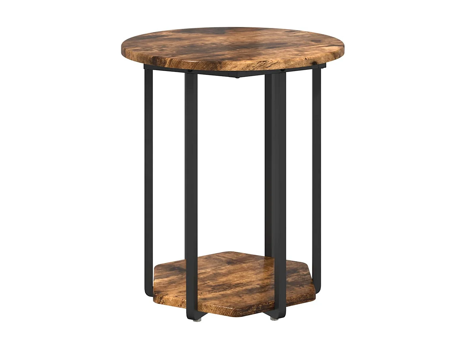 Set di tavolini laterali da 2 pezzi in rovere fumé e nero