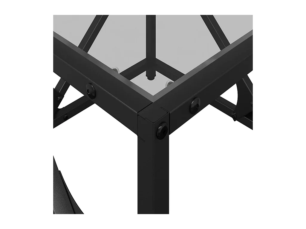 Salontafel met transparant glazen blad 50x50x41 cm staal