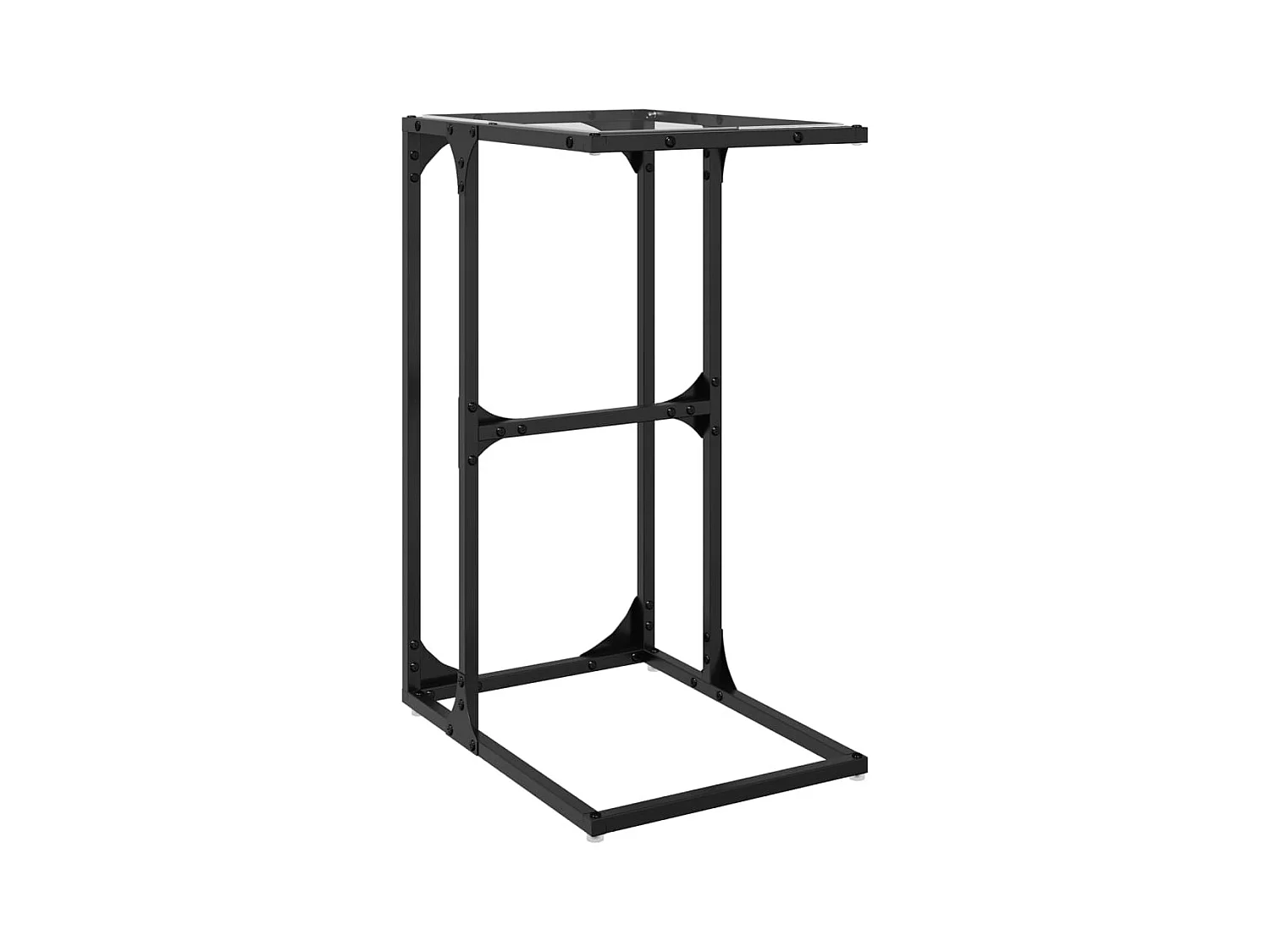 Bijzettafel met transparant glas 40x30x61,5 cm staal