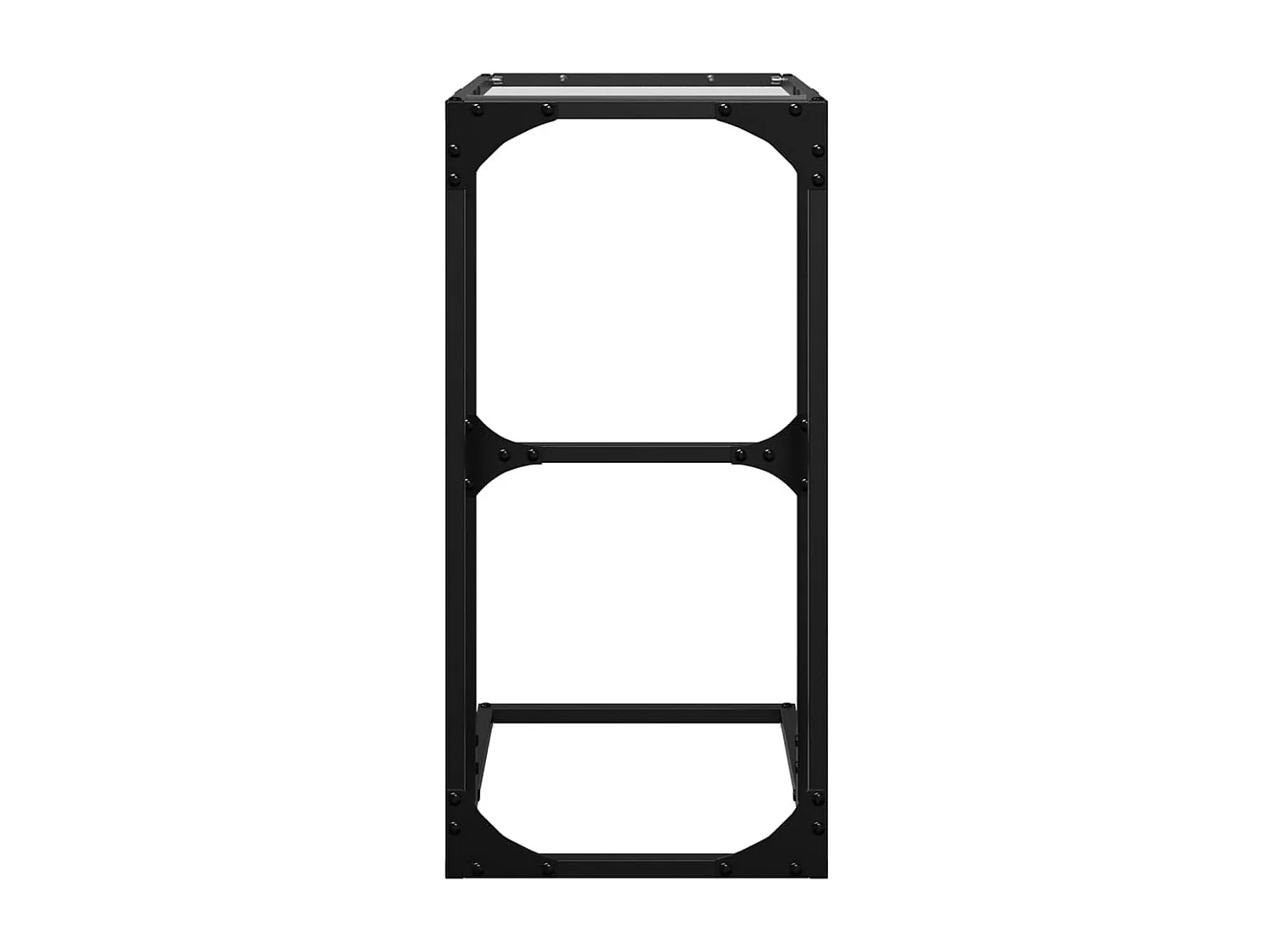 Tavolino con vetro trasparente 40x30x61,5 cm acciaio