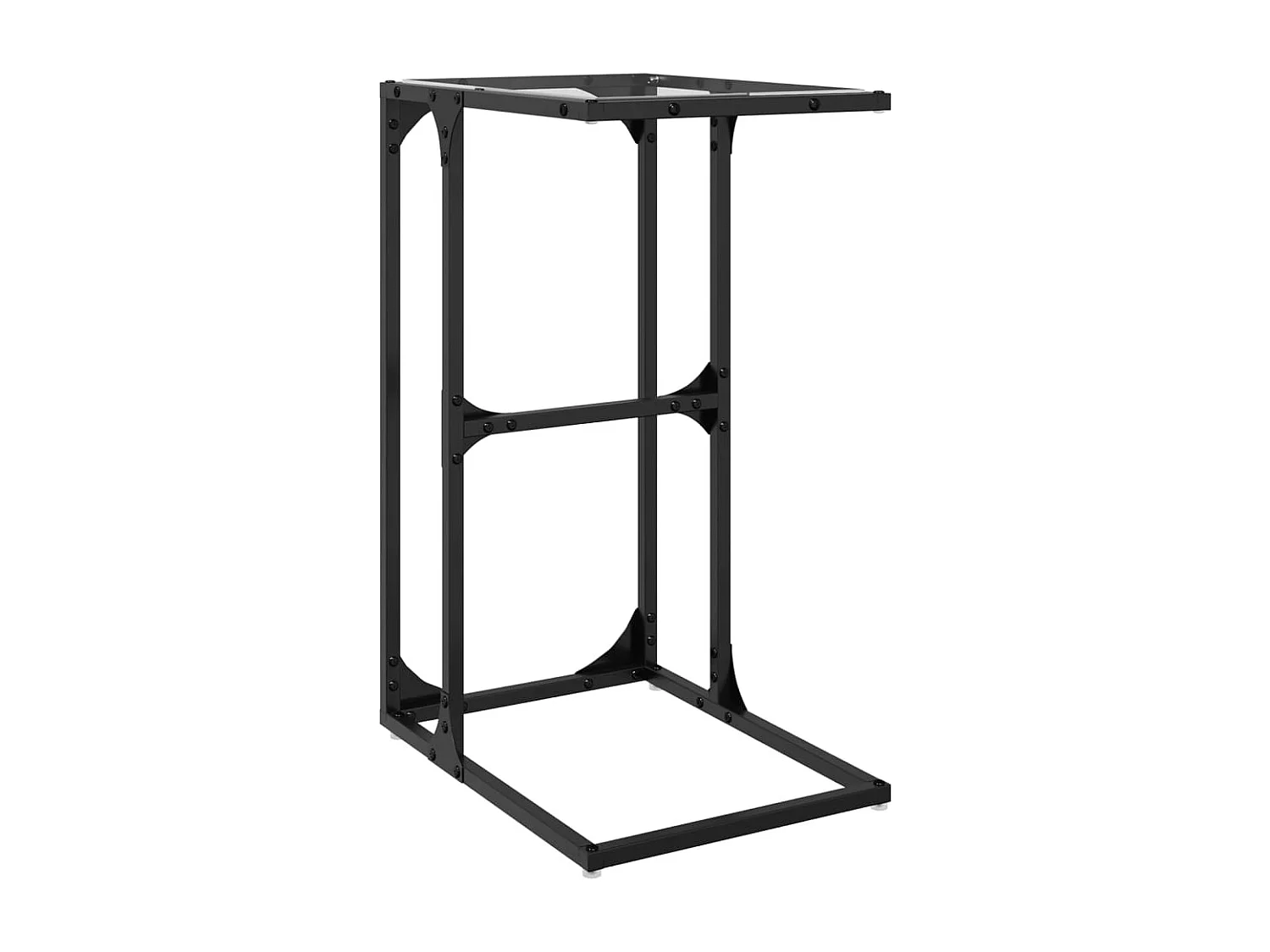 Tavolino con vetro trasparente 40x30x61,5 cm acciaio
