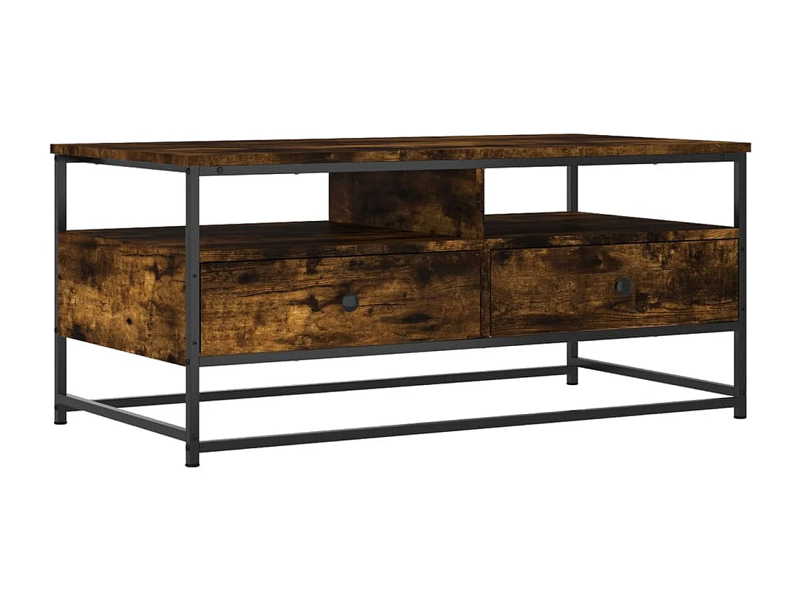 Table basse chêne fumé 100x51x45 cm bois d'ingénierie