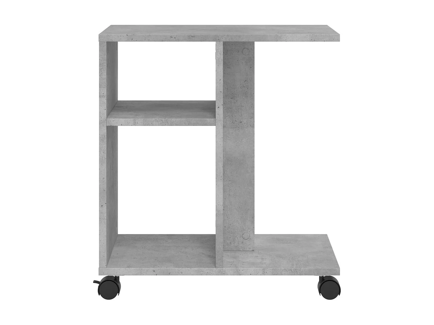 Tavolino laterale in legno ingegnerizzato grigio cemento con ruote