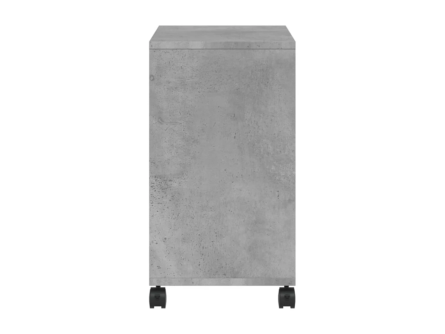 Tavolino laterale in legno ingegnerizzato grigio cemento con ruote