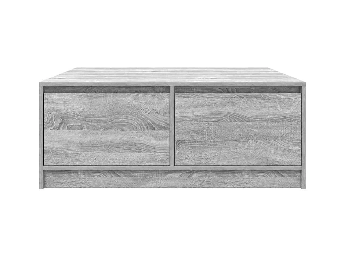 Mesa de centro Sonoma gris con cajones 100x100x40 cm