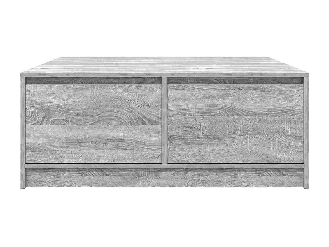 Mesa de centro Sonoma gris con cajones 100x100x40 cm