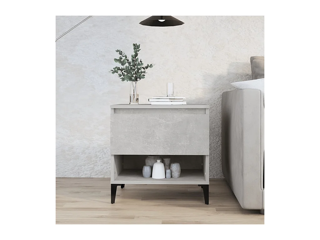 Table d'appoint Gris béton 50x46x50 cm Bois d'ingénierie