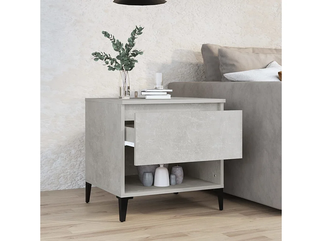 Table d'appoint Gris béton 50x46x50 cm Bois d'ingénierie