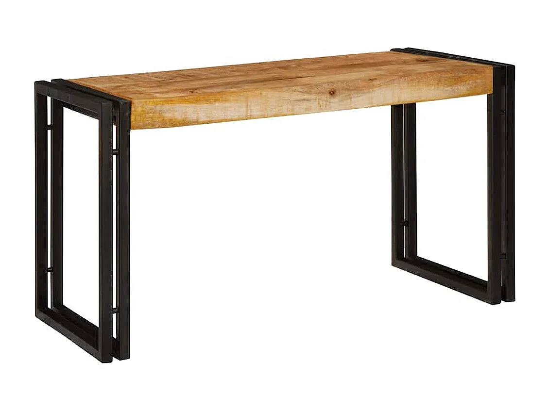 Table Gigogne 3 pcs Bois de mangue solide rugueux et un métal