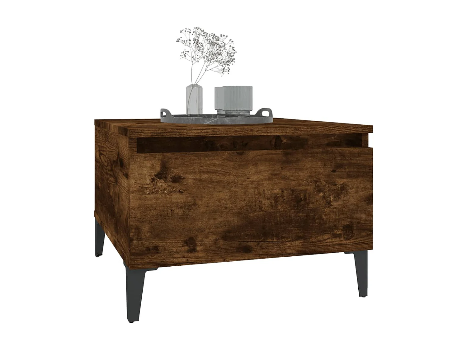 Mesa auxiliar de roble ahumado 50x46x35 cm Madera de ingeniería