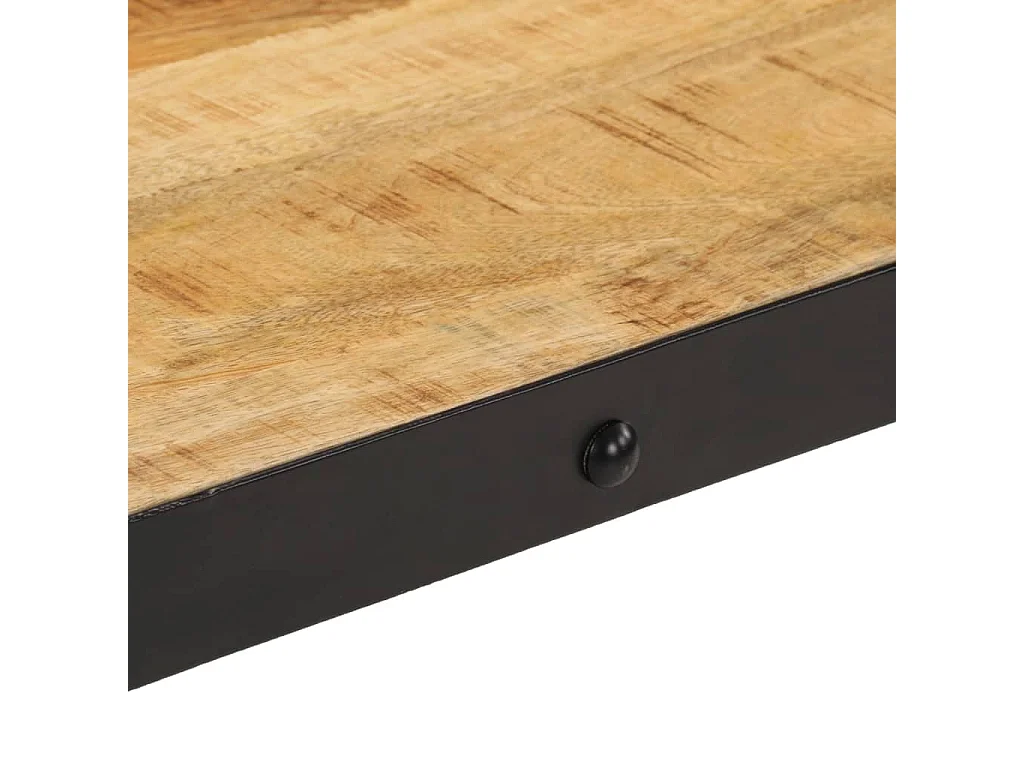Tavolino con ruote in legno massello di mango 100x55x26 cm