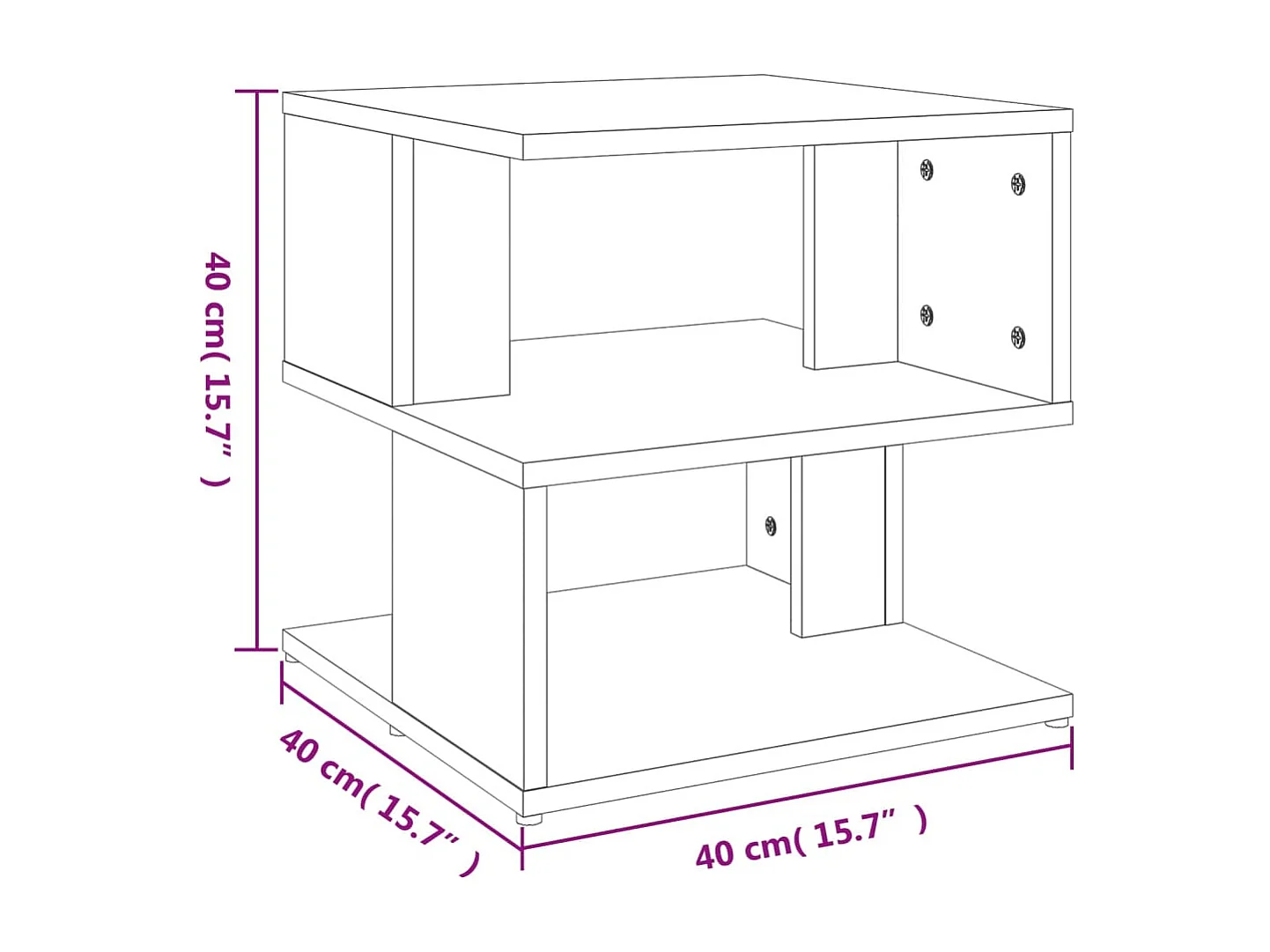 Tavolino laterale in rovere Sonoma 40x40x40 cm in truciolato