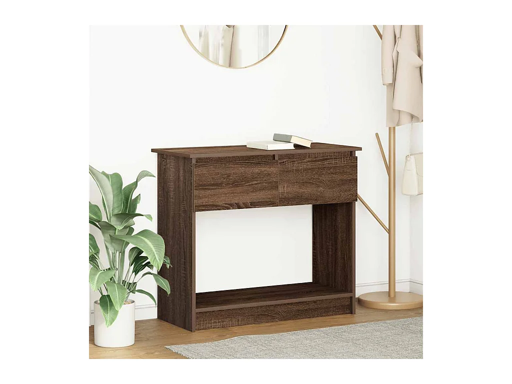 Table console avec tiroirs chêne marron 85,5x38,5x74,5 cm