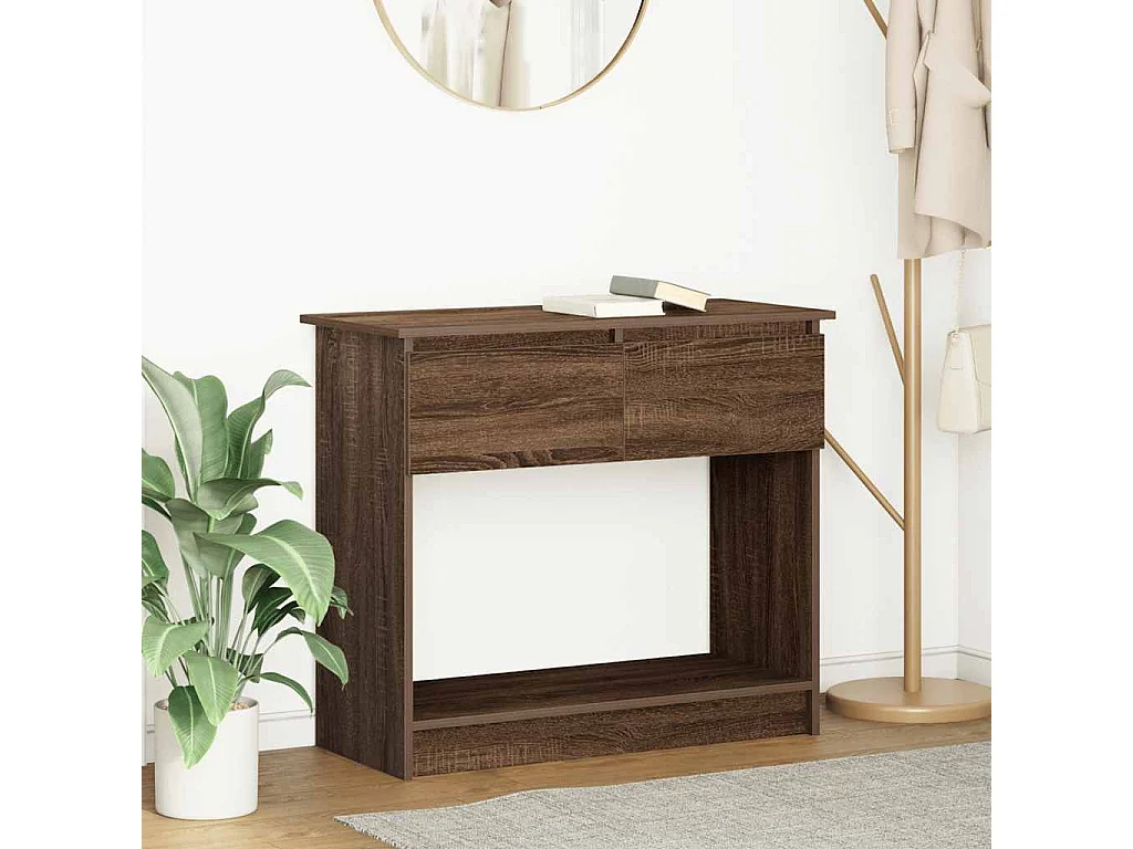 Table console avec tiroirs chêne marron 85,5x38,5x74,5 cm