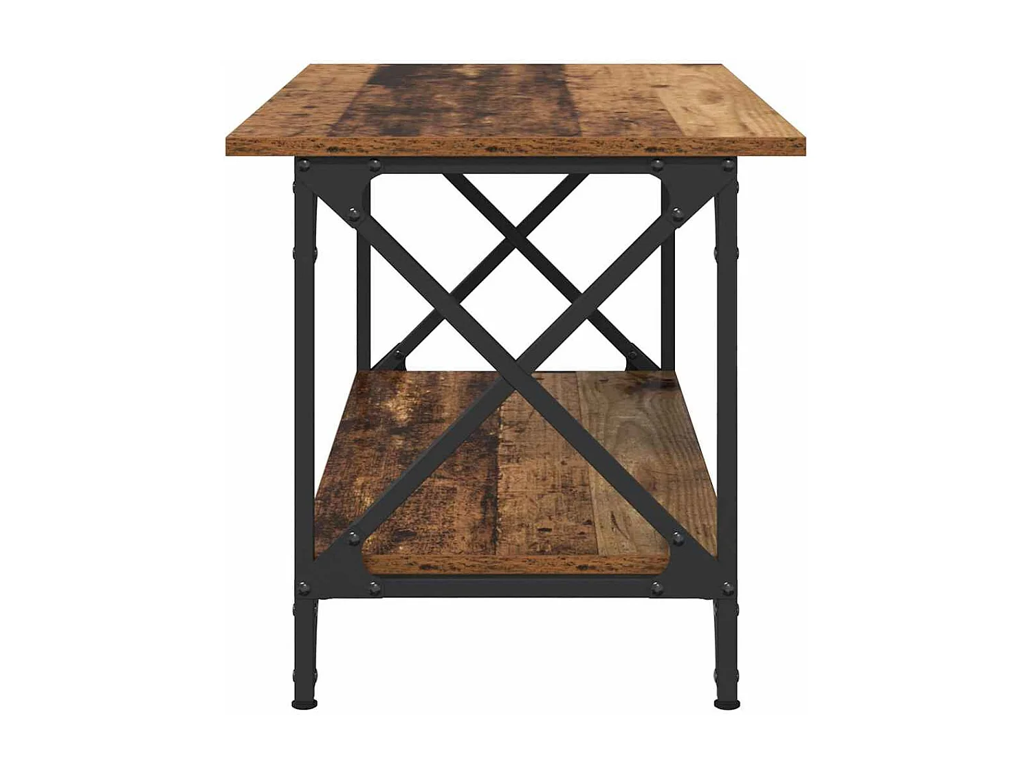 Tavolino da caffè in legno antico 80 x 45 x 45,5 cm Legno ingegnerizzato