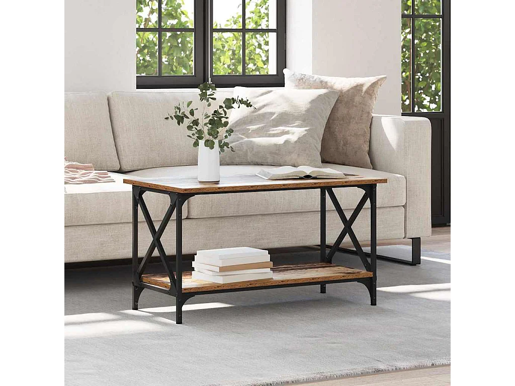 Table basse Bois ancien 80 x 45 x 45.5 cm Bois d'ingénierie